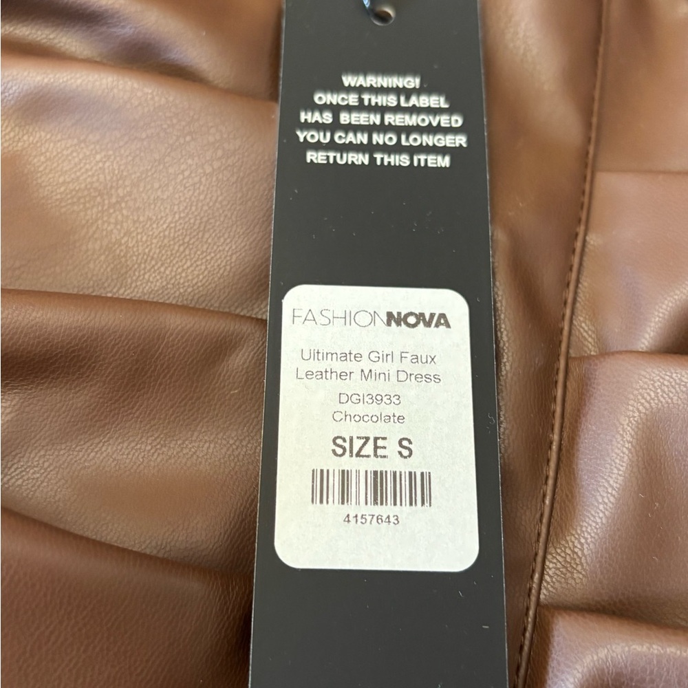Fashion Nova Chocolate Faux Leather Mini Dress - Picture 4 of 12